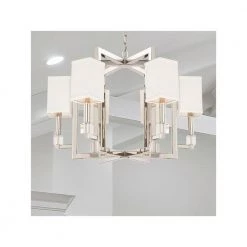 Dixon 6-Light Polished Nickel Standard Chandelier with Silk Shade by Crystorama 13 Dixon 6-Light Polished Nickel Standard Chandelier with Silk Shade by Crystorama -Crystorama popular store polished nickel crystorama chandeliers 8886 pn fa 1000