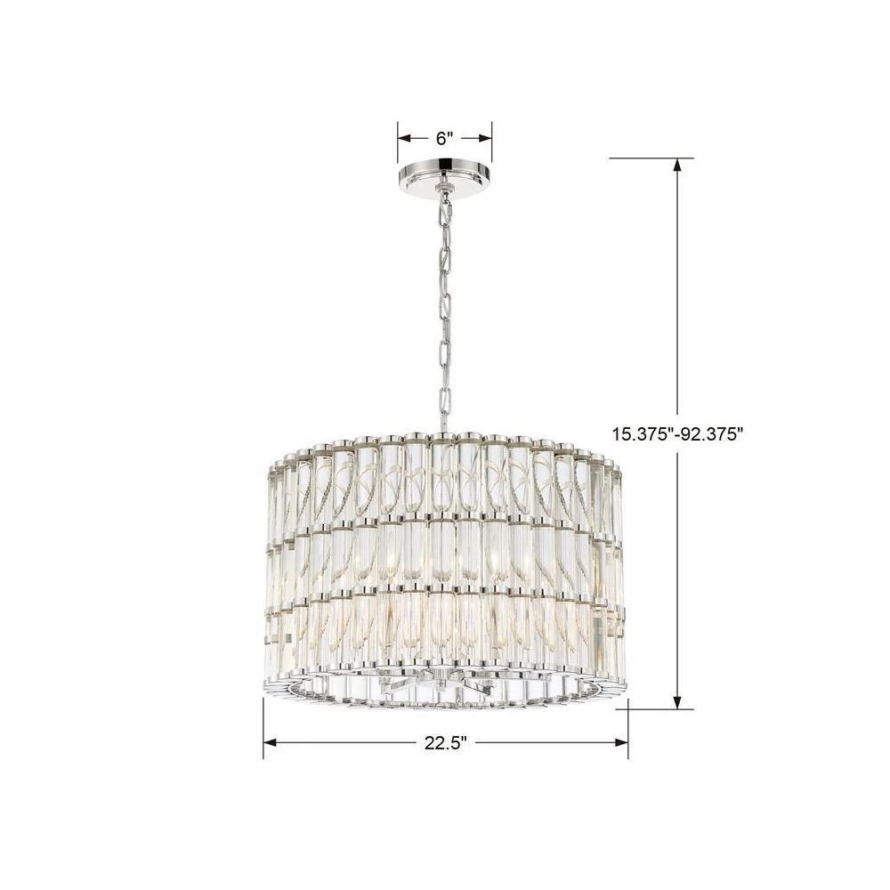 Elliot 6-Light Polished Nickel Chandelier by Crystorama 5 Elliot 6-Light Polished Nickel Chandelier by Crystorama - Image 3