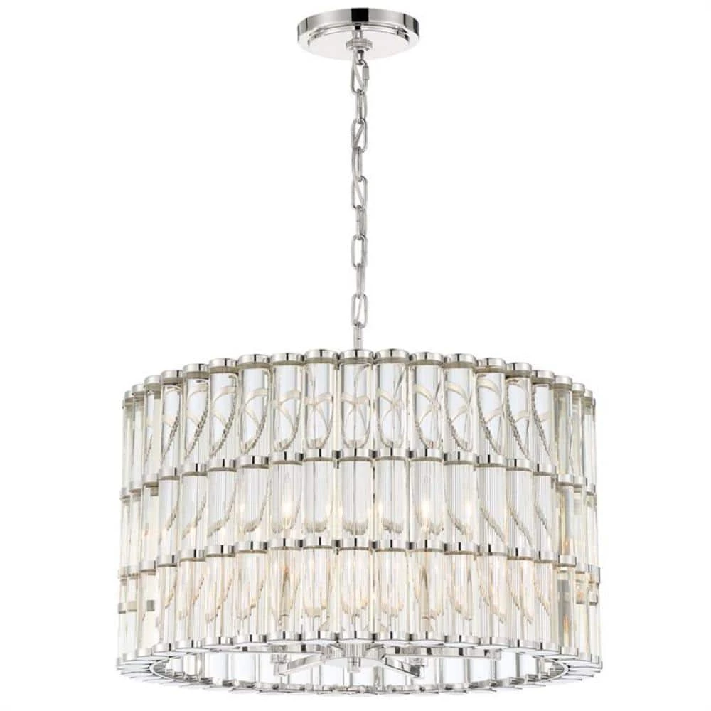 Elliot 6-Light Polished Nickel Chandelier by Crystorama 3 Elliot 6-Light Polished Nickel Chandelier by Crystorama