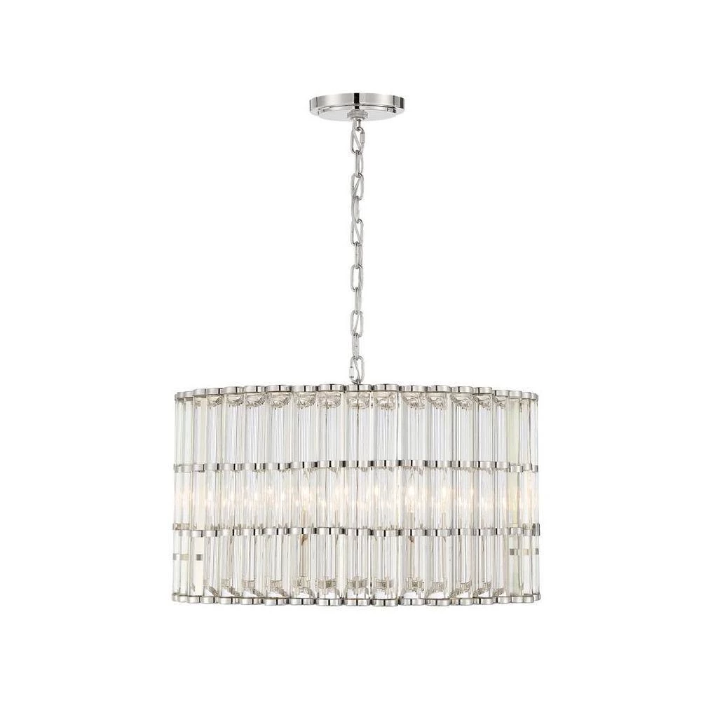 Elliot 6-Light Polished Nickel Chandelier by Crystorama 8 Elliot 6-Light Polished Nickel Chandelier by Crystorama - Image 6