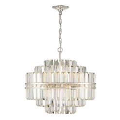 Hayes 12-Light Polished Nickel Chandelier by Crystorama