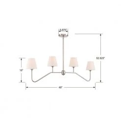 Keenan 4-Light Polished Nickel Linear Chandelier with Glass Shade by Crystorama -Crystorama popular store polished nickel crystorama chandeliers kee a3004 pn 44 1000
