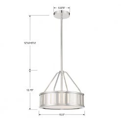 Kendal 3-Light Polished Nickel Pendant by Crystorama -Crystorama popular store polished nickel crystorama chandeliers ken 8303 pn 1f 1000