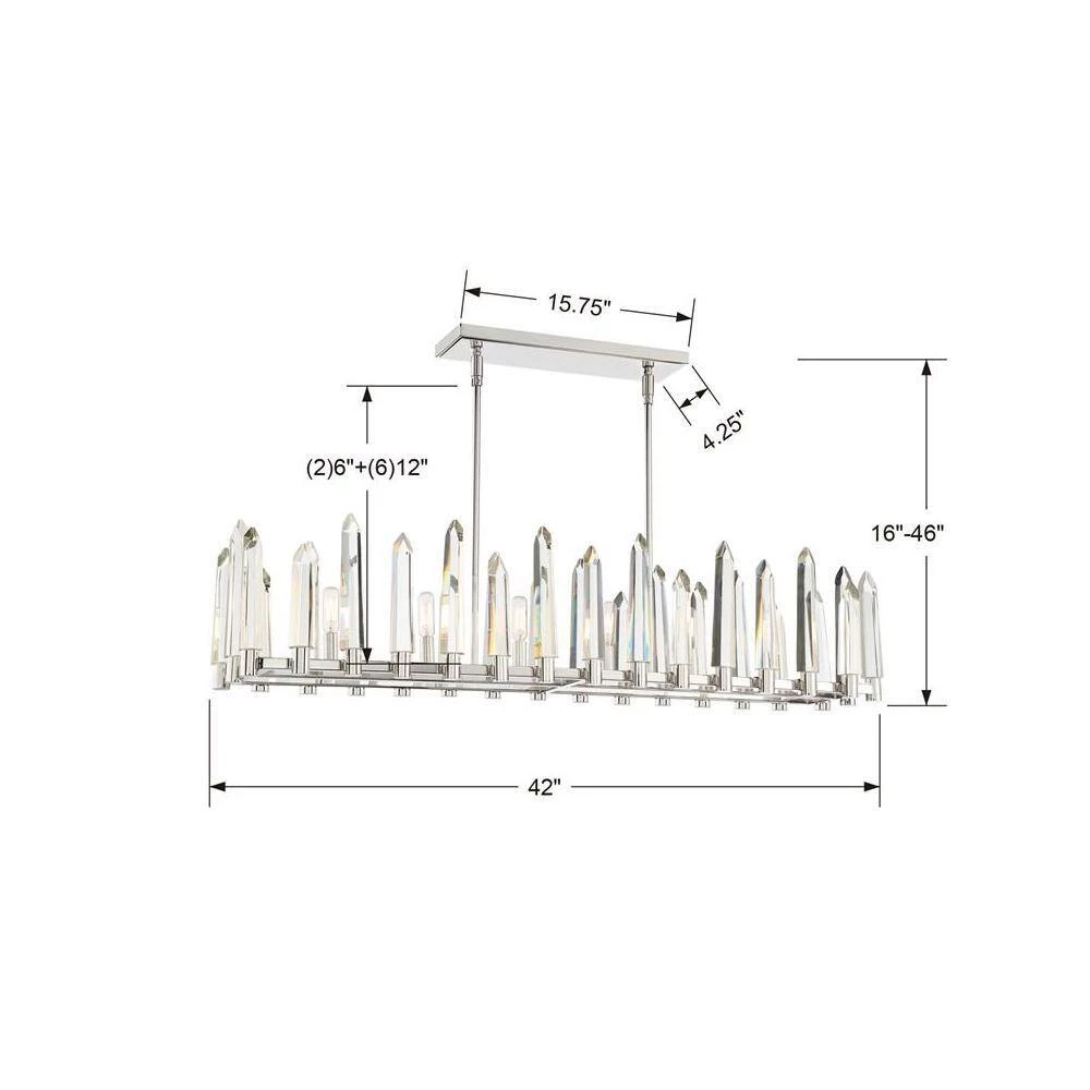 Watson 6-Light Polished Nickel Chandelier by Crystorama 6 Watson 6-Light Polished Nickel Chandelier by Crystorama - Image 4