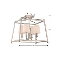Sylvan 16 in 4-Light Polished Nickel Flush Mount by Crystorama -Crystorama popular store polished nickel crystorama flush mount lights 2243 pn 1f 1000