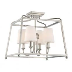 Sylvan 16 in 4-Light Polished Nickel Flush Mount by Crystorama
