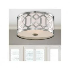 Jennings 16.25 in 3-Light Polished Nickel Flush Mount by Crystorama -Crystorama popular store polished nickel crystorama flush mount lights 2263 pn 1f 1000