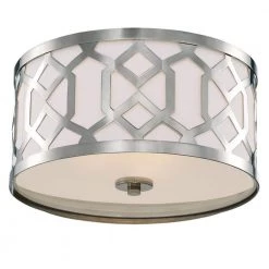 Jennings 16.25 in 3-Light Polished Nickel Flush Mount by Crystorama