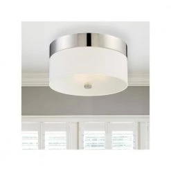 Grayson 16 in 3-Light Polished Nickel Flush Mount by Crystorama -Crystorama popular store polished nickel crystorama flush mount lights 293 pn 1f 1000