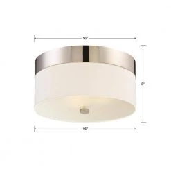 Grayson 16 in 3-Light Polished Nickel Flush Mount by Crystorama -Crystorama popular store polished nickel crystorama flush mount lights 293 pn 4f 1000