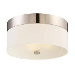 Grayson 16 in 3-Light Polished Nickel Flush Mount by Crystorama