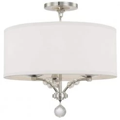 Mirage 18 in. 3-Light Polished Nickel Semi-Flush Mount by Crystorama