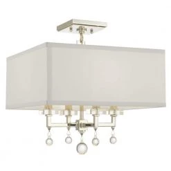 Paxton 16 in 4-Light Polished Nickel Flush Mount by Crystorama