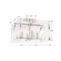 Drake 15 in. 4-Light Polished Nickel Flush Mount by Crystorama -Crystorama popular store polished nickel crystorama flush mount lights 8870 pn 1f 1000