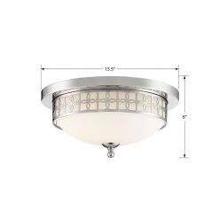 Anniversary 13.5 in. 2-Light Polished Nickel Flush Mount by Crystorama -Crystorama popular store polished nickel crystorama flush mount lights ann 2103 pn 44 1000