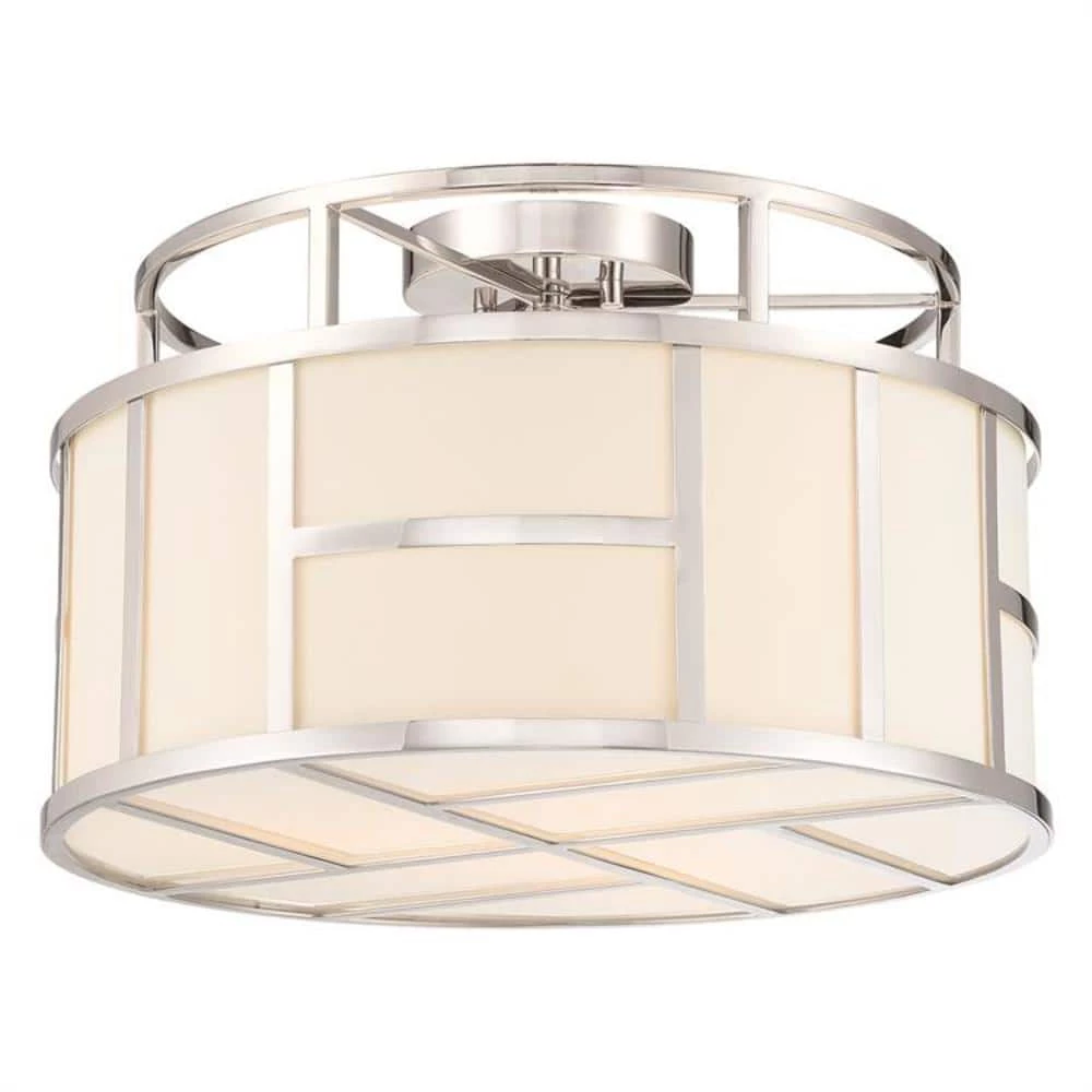Danielson 16.75 in 3-Light Polished Nickel Flush Mount by Crystorama 3 Danielson 16.75 in 3-Light Polished Nickel Flush Mount by Crystorama