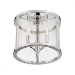 Devon 11.75 in. 3-Light Polished Nickel Flush Mount by Crystorama -Crystorama popular store polished nickel crystorama flush mount lights dev b8003 pn ceiling 1f 1000