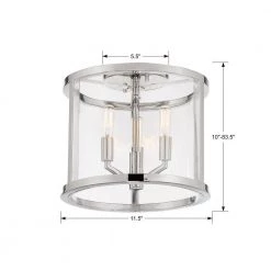 Devon 11.75 in. 3-Light Polished Nickel Flush Mount by Crystorama -Crystorama popular store polished nickel crystorama flush mount lights dev b8003 pn ceiling 4f 1000