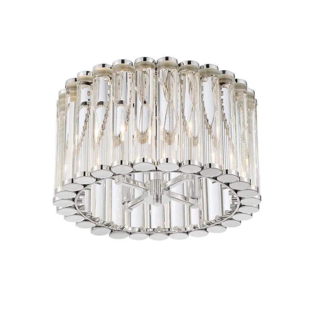 Elliot 15.25 in. 4-Light Polished Nickel Flush Mount by Crystorama 7 Elliot 15.25 in. 4-Light Polished Nickel Flush Mount by Crystorama - Image 5