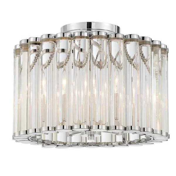 Elliot 15.25 in. 4-Light Polished Nickel Flush Mount by Crystorama 4 Elliot 15.25 in. 4-Light Polished Nickel Flush Mount by Crystorama - Image 2