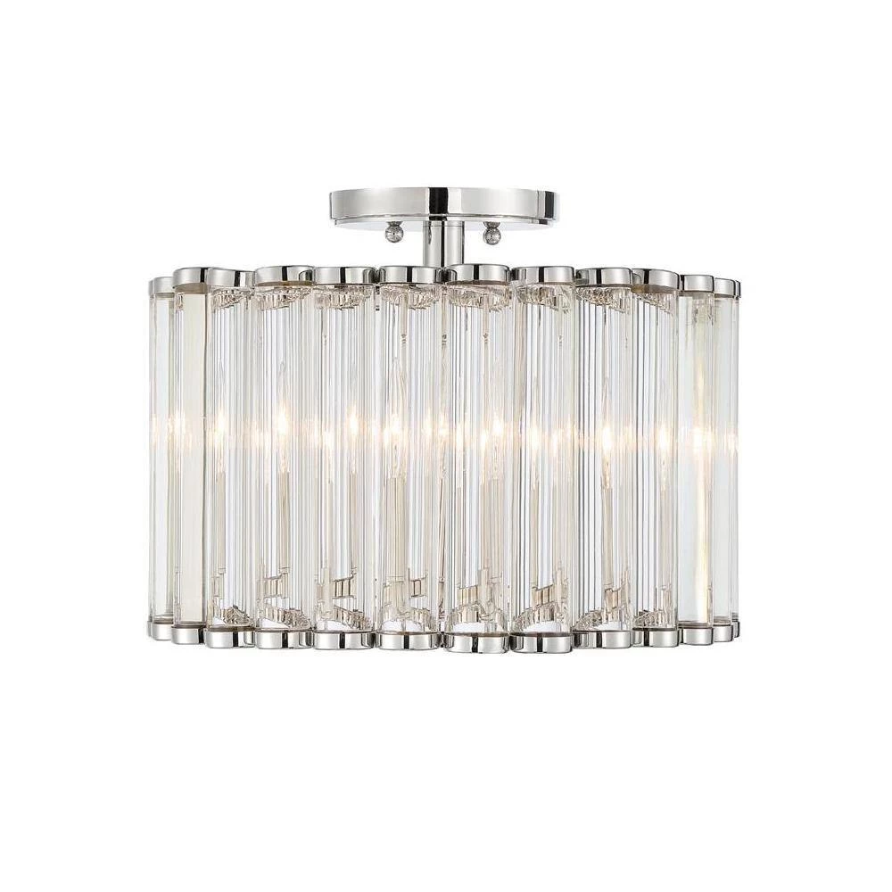 Elliot 15.25 in. 4-Light Polished Nickel Flush Mount by Crystorama 8 Elliot 15.25 in. 4-Light Polished Nickel Flush Mount by Crystorama - Image 6