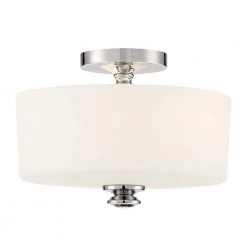Travis 12.5 in. 2-Light Polished Nickel Flush Mount by Crystorama