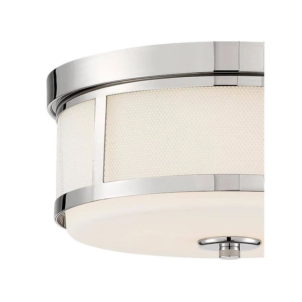 Trevor 13.62 in. 2-Light Polished Nickel Flush Mount by Crystorama 5 Trevor 13.62 in. 2-Light Polished Nickel Flush Mount by Crystorama - Image 3