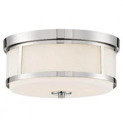 Trevor 13.62 in. 2-Light Polished Nickel Flush Mount by Crystorama