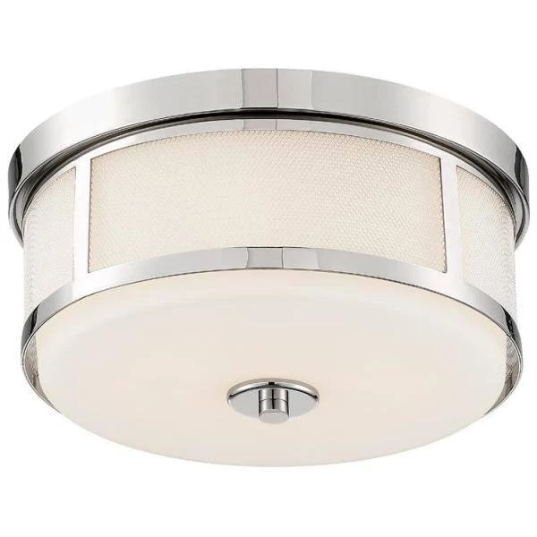 Trevor 13.62 in. 2-Light Polished Nickel Flush Mount by Crystorama 4 Trevor 13.62 in. 2-Light Polished Nickel Flush Mount by Crystorama - Image 2