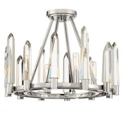Watson 18.25 in 4-Light Polished Nickel Flush Mount by Crystorama