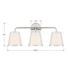 Fulton 23.25 in. 3-Light Polished Nickel Bathroom Vanity Light by Crystorama 11 Fulton 23.25 in. 3-Light Polished Nickel Bathroom Vanity Light by Crystorama -Crystorama popular store polished nickel crystorama vanity lighting ful 913 pn 1f 1000