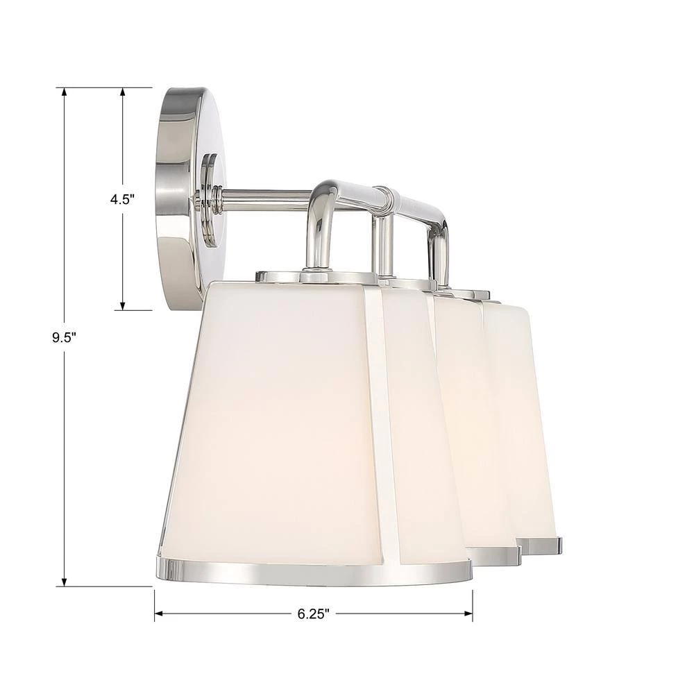 Fulton 23.25 in. 3-Light Polished Nickel Bathroom Vanity Light by Crystorama 7 Fulton 23.25 in. 3-Light Polished Nickel Bathroom Vanity Light by Crystorama - Image 5
