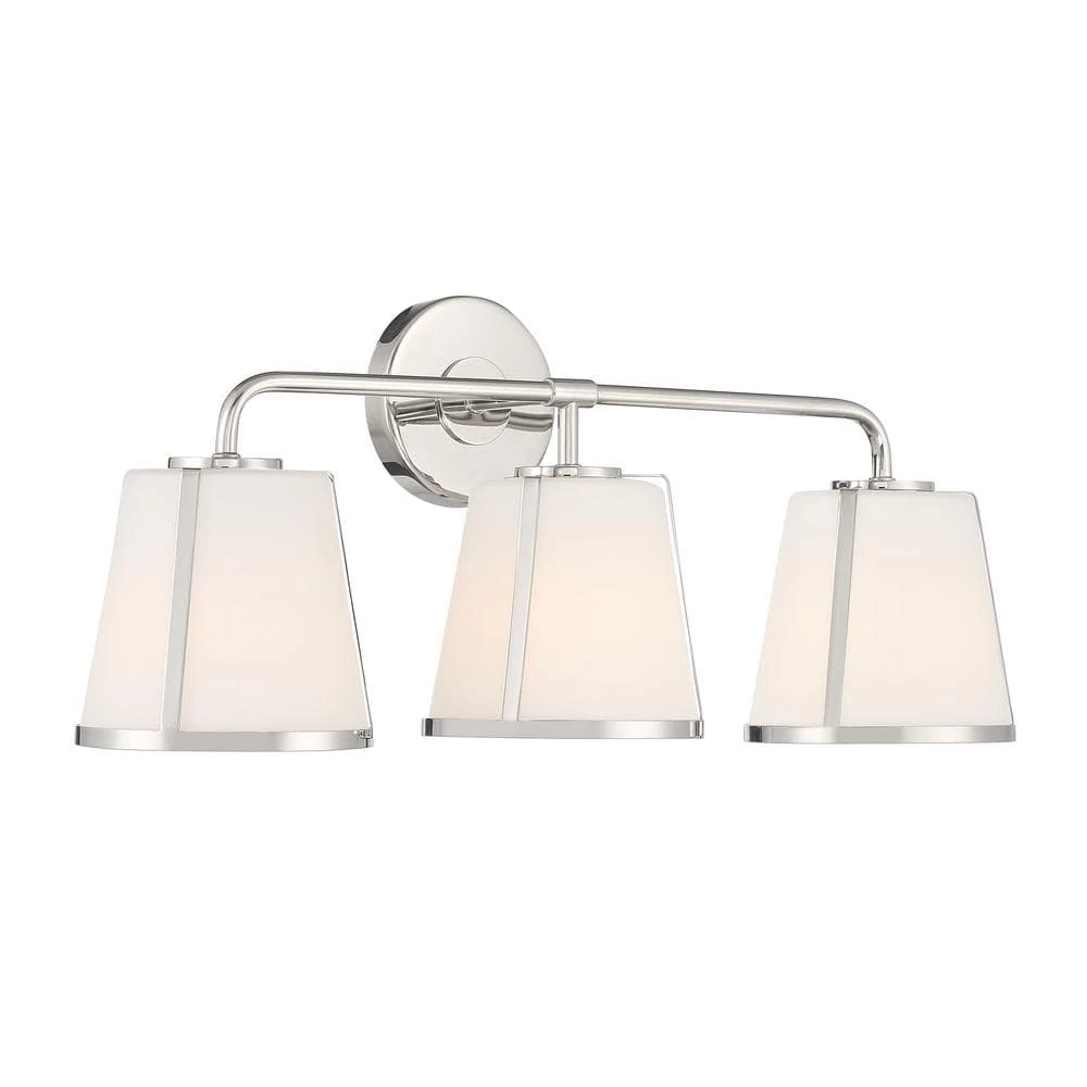 Fulton 23.25 in. 3-Light Polished Nickel Bathroom Vanity Light by Crystorama 5 Fulton 23.25 in. 3-Light Polished Nickel Bathroom Vanity Light by Crystorama - Image 3