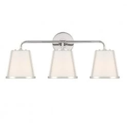 Fulton 23.25 in. 3-Light Polished Nickel Bathroom Vanity Light by Crystorama