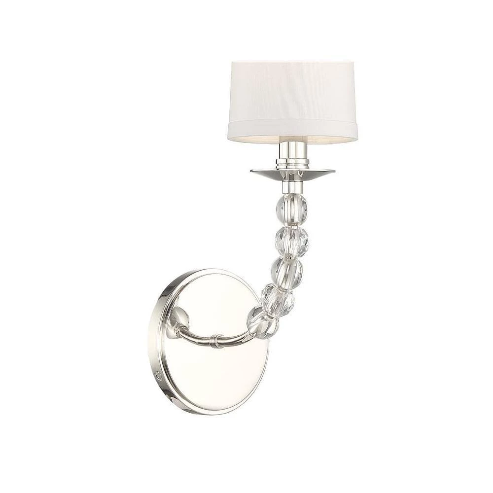 Mirage 1-Light Polished Nickel Sconce by Crystorama 5 Mirage 1-Light Polished Nickel Sconce by Crystorama - Image 3