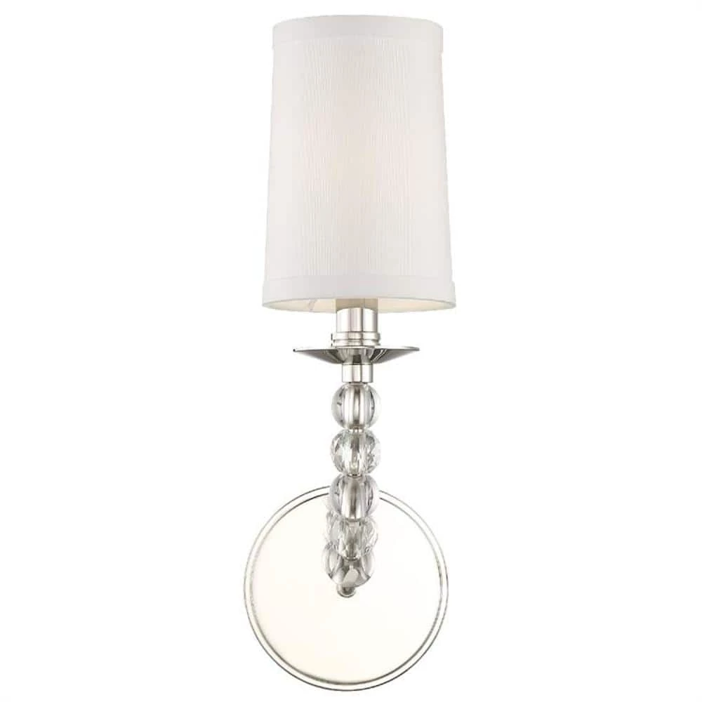 Mirage 1-Light Polished Nickel Sconce by Crystorama 3 Mirage 1-Light Polished Nickel Sconce by Crystorama