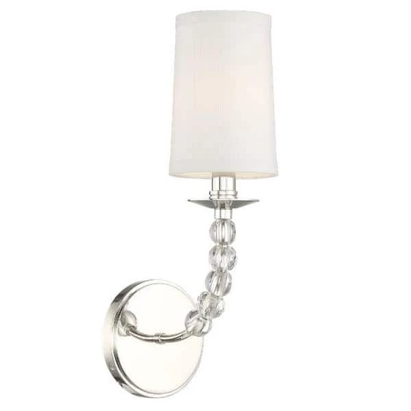 Mirage 1-Light Polished Nickel Sconce by Crystorama 4 Mirage 1-Light Polished Nickel Sconce by Crystorama - Image 2