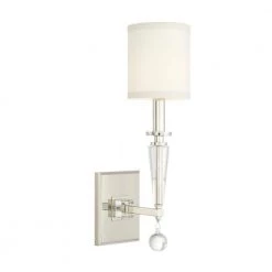 Paxton 1-Light Polished Nickel Sconce by Crystorama