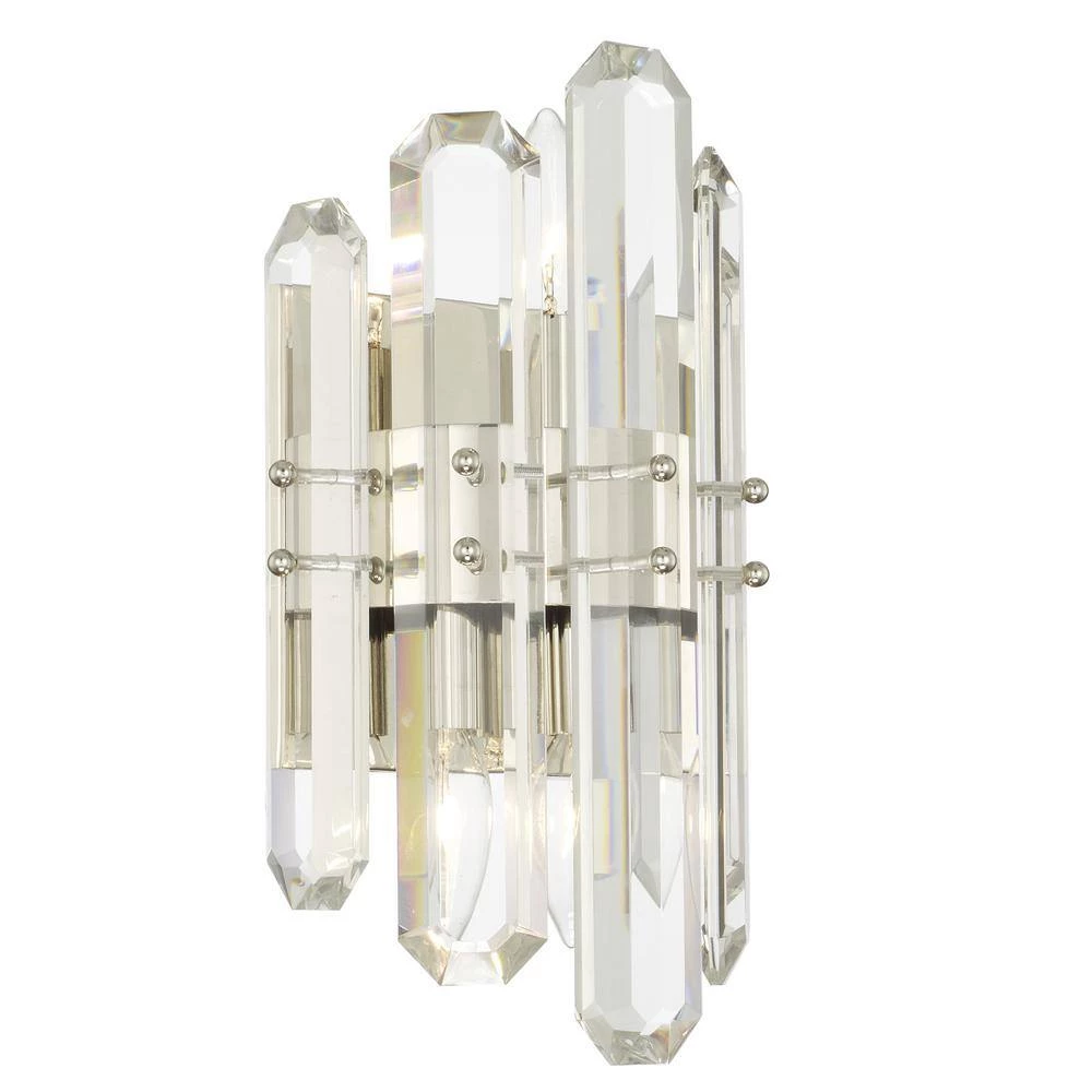 Bolton 3-Light Polished Nickel Sconce by Crystorama 4 Bolton 3-Light Polished Nickel Sconce by Crystorama - Image 2