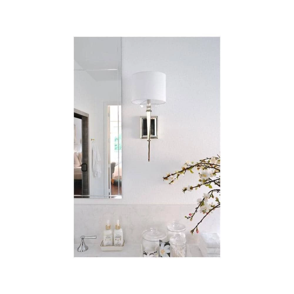 Clifton 1-Light Polished Nickel Sconce by Crystorama 7 Clifton 1-Light Polished Nickel Sconce by Crystorama - Image 5