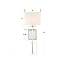 Clifton 1-Light Polished Nickel Sconce by Crystorama 11 Clifton 1-Light Polished Nickel Sconce by Crystorama -Crystorama popular store polished nickel crystorama wall sconces cli 231 pn 4f 1000