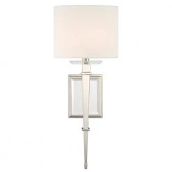 Clifton 1-Light Polished Nickel Sconce by Crystorama