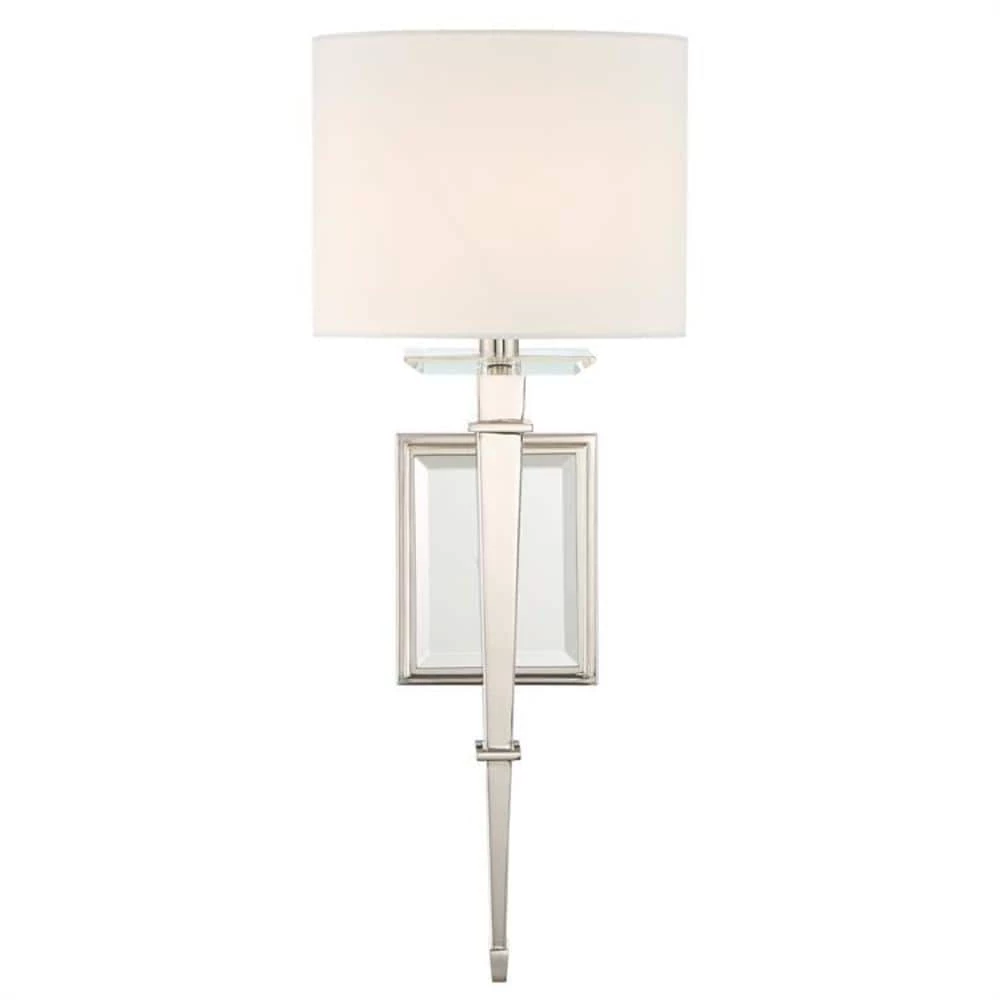 Clifton 1-Light Polished Nickel Sconce by Crystorama 3 Clifton 1-Light Polished Nickel Sconce by Crystorama