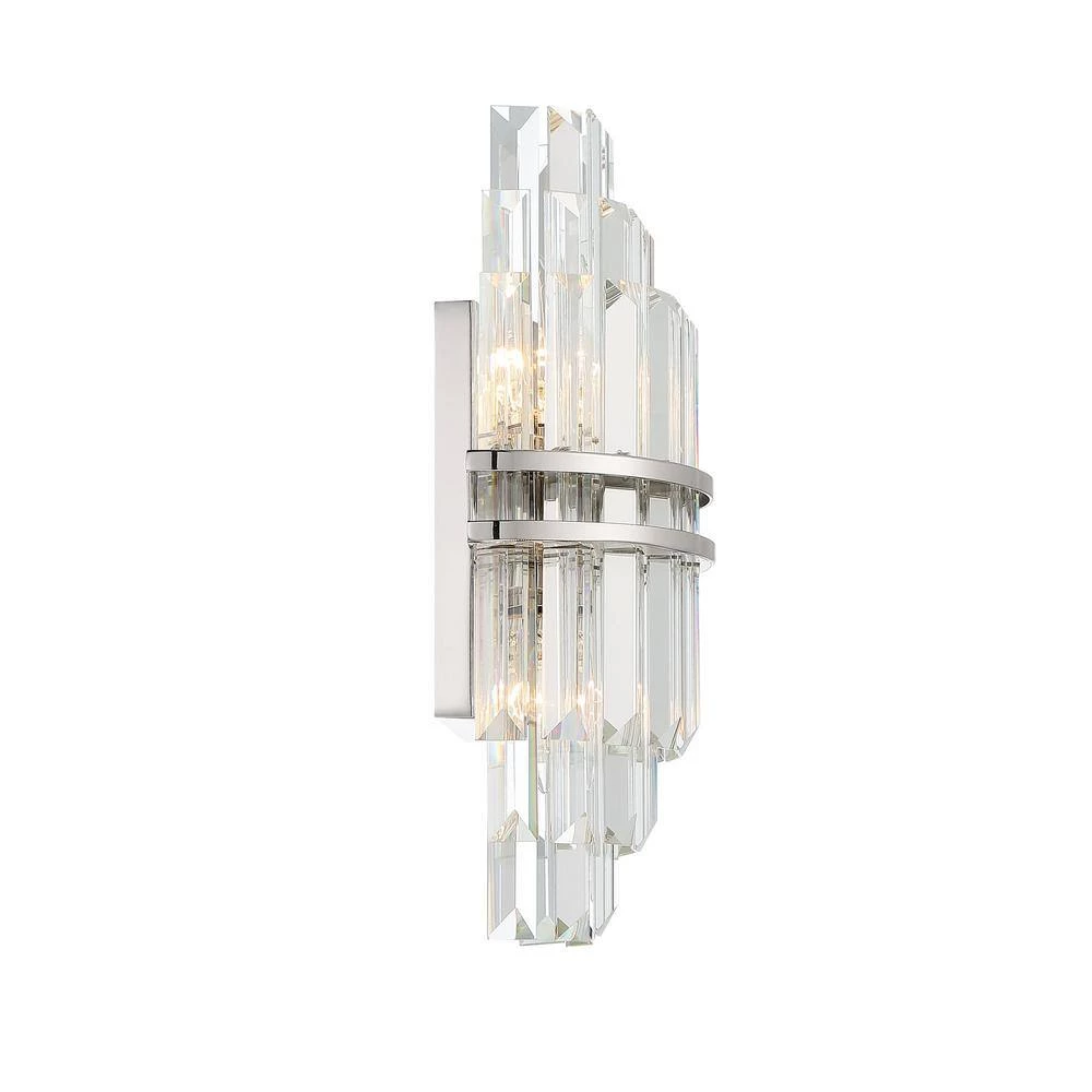 Hayes 2-Light Polished Nickel Wall Mount by Crystorama 5 Hayes 2-Light Polished Nickel Wall Mount by Crystorama - Image 3