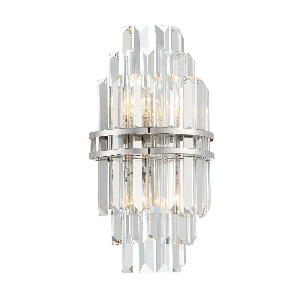 Hayes 2-Light Polished Nickel Wall Mount by Crystorama 4 Hayes 2-Light Polished Nickel Wall Mount by Crystorama - Image 2