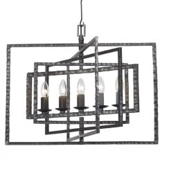 Capri 5-Light Raw Steel Cage Chandelier by Crystorama