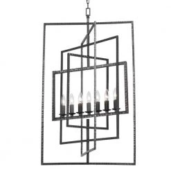 Capri 7-Light Raw Steel Shaded Chandelier by Crystorama