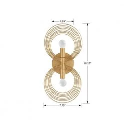 Doral 2-Light Renaissance Gold Sconce by Crystorama 8 Doral 2-Light Renaissance Gold Sconce by Crystorama -Crystorama popular store renaissance gold crystorama vanity lighting dor b7722 rg 4f 1000