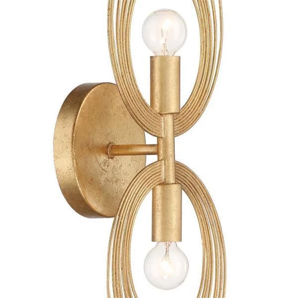 Doral 2-Light Renaissance Gold Sconce by Crystorama 4 Doral 2-Light Renaissance Gold Sconce by Crystorama - Image 2