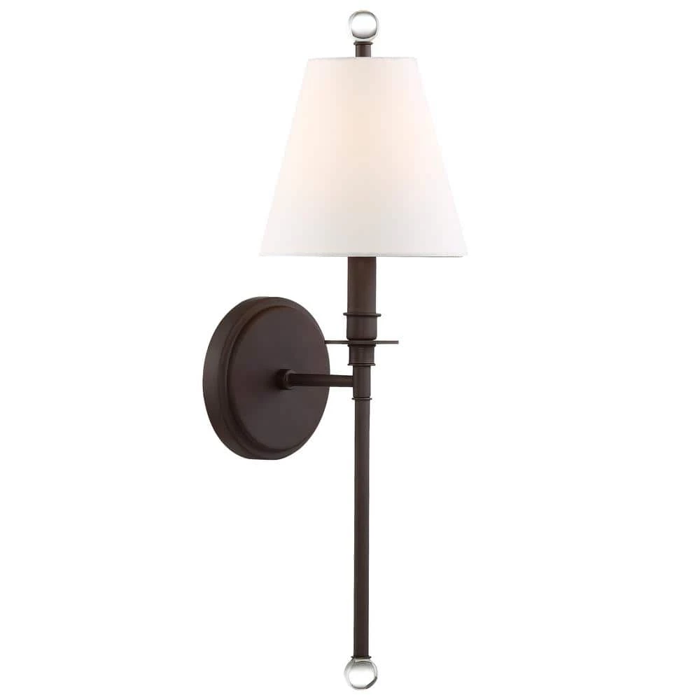 Riverdale 1-Light Dark Bronze Sconce by Crystorama 3 Riverdale 1-Light Dark Bronze Sconce by Crystorama